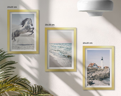 Stenska galerija slik Konji v gibanju, plaža in svetilnik, vodni valovi