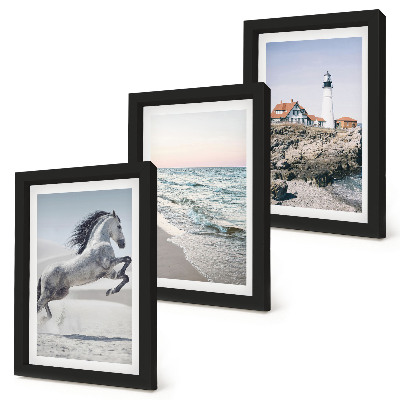 Stenska galerija slik Konji v gibanju, plaža in svetilnik, vodni valovi