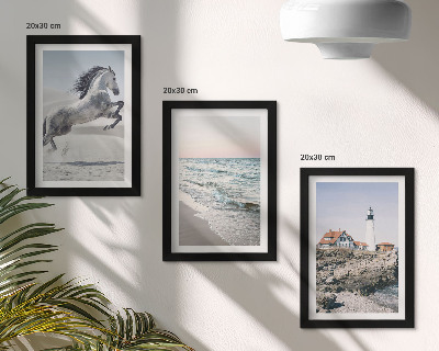 Stenska galerija slik Konji v gibanju, plaža in svetilnik, vodni valovi