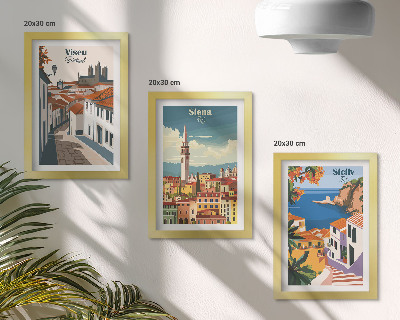 Komplet slik v okvirju Retro ilustracije znanih mest po svetu