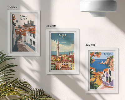 Komplet slik v okvirju Retro ilustracije znanih mest po svetu