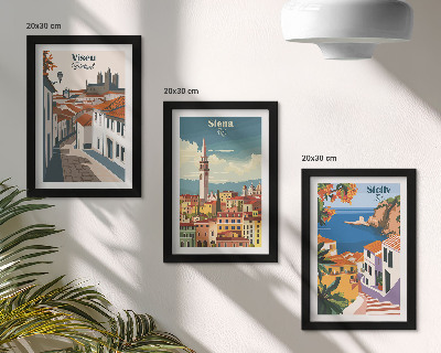 Komplet slik v okvirju Retro ilustracije znanih mest po svetu