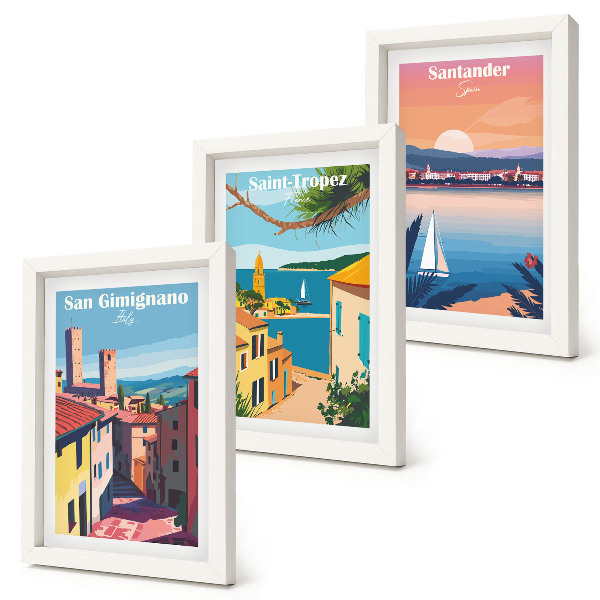 Stenska galerija slik Italijanska mesta in retro obmorske pokrajine