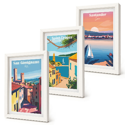 Stenska galerija slik Italijanska mesta in retro obmorske pokrajine