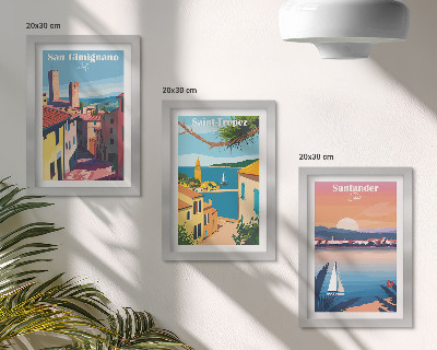 Stenska galerija slik Italijanska mesta in retro obmorske pokrajine