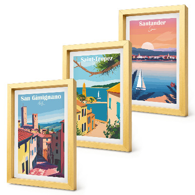 Stenska galerija slik Italijanska mesta in retro obmorske pokrajine