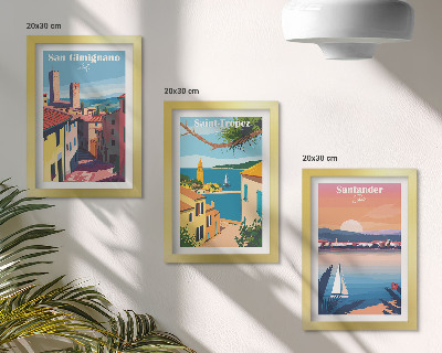 Stenska galerija slik Italijanska mesta in retro obmorske pokrajine