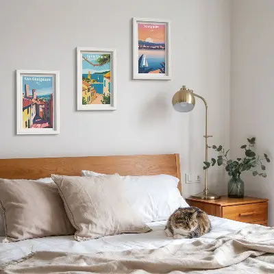 Stenska galerija slik z motivi italijanskih mest in retro obmorskih pokrajin