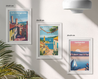 Stenska galerija slik Italijanska mesta in retro obmorske pokrajine