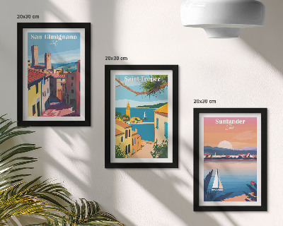 Stenska galerija slik Italijanska mesta in retro obmorske pokrajine