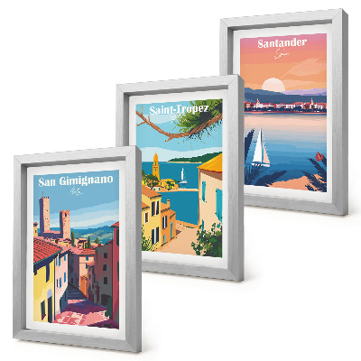 Stenska galerija slik Italijanska mesta in retro obmorske pokrajine