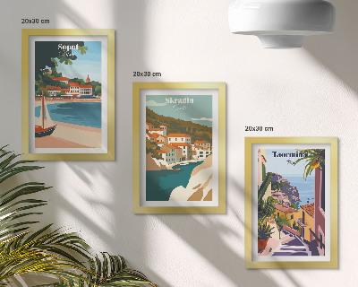 Stenska galerija slik Elegantne ilustracije obmorskega mesta