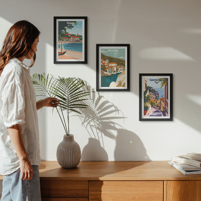 Stenska galerija slik Elegantne ilustracije obmorskega mesta