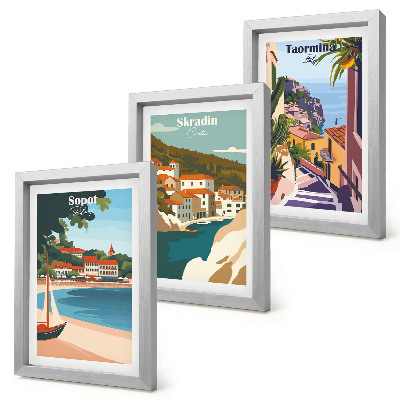 Stenska galerija slik Elegantne ilustracije obmorskega mesta