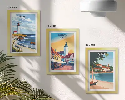 Stenska galerija slik razgledi poljskih mest Ustka, Tarnów in Sopot