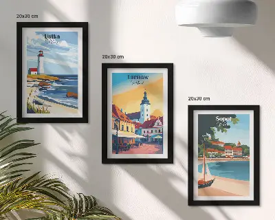 Stenska galerija slik razgledi poljskih mest Ustka, Tarnów in Sopot