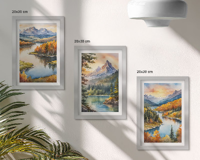 Stenska galerija slik Gorske pokrajine z reko in pisanimi drevesi
