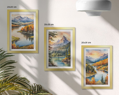 Stenska galerija slik Gorske pokrajine z reko in pisanimi drevesi
