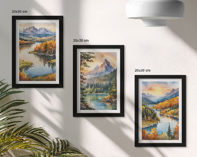 Stenska galerija slik Gorske pokrajine z reko in pisanimi drevesi