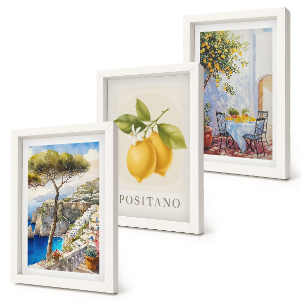 Komplet slik v okvirju Razgledi na Positano z limonovci na soncu