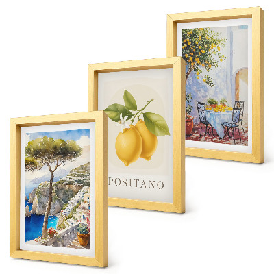 Komplet slik v okvirju Razgledi na Positano z limonovci na soncu