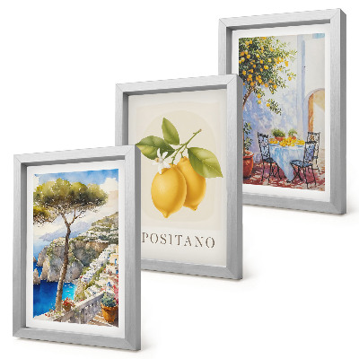 Komplet slik v okvirju Razgledi na Positano z limonovci na soncu