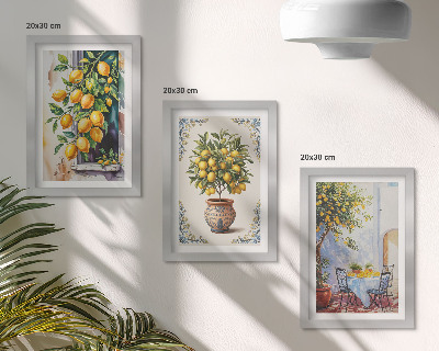 Stenska galerija slik Limonovci in sadje na sončnem okolju