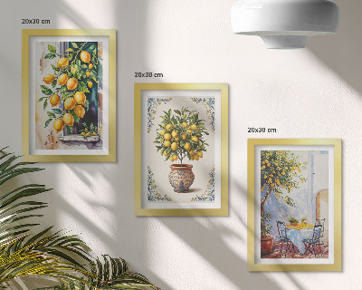 Stenska galerija slik Limonovci in sadje na sončnem okolju