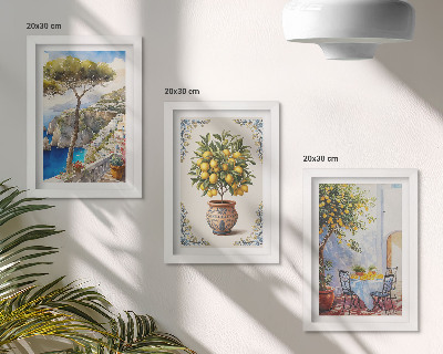 Stenska galerija slik Pogled na morje z limoninim drevesom in vrtno mizo