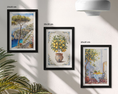 Stenska galerija slik Pogled na morje z limoninim drevesom in vrtno mizo