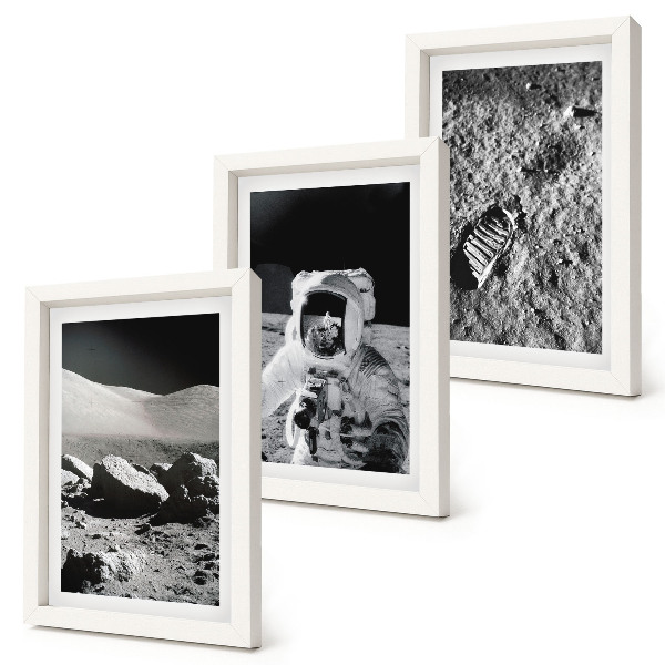 Stenska galerija slik Fotografije Lune z astronavtom in njegovim odtisom