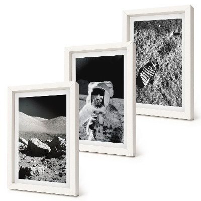 Stenska galerija slik Fotografije Lune z astronavtom in njegovim odtisom