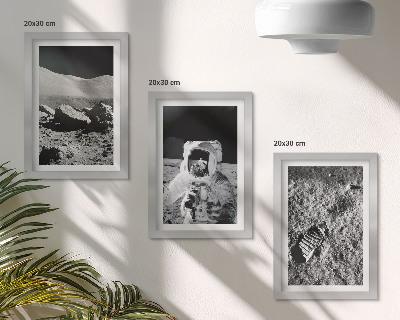 Stenska galerija slik Fotografije Lune z astronavtom in njegovim odtisom