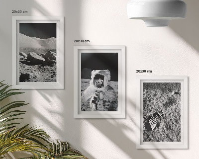 Stenska galerija slik Fotografije Lune z astronavtom in njegovim odtisom