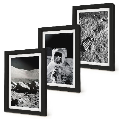 Stenska galerija slik Fotografije Lune z astronavtom in njegovim odtisom