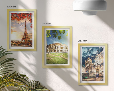 Stenska galerija slik Spomeniki Evrope v toplih barvah pokrajine