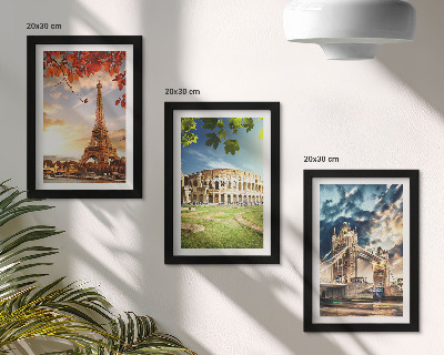 Stenska galerija slik Spomeniki Evrope v toplih barvah pokrajine