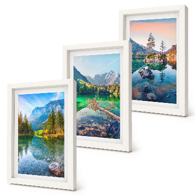 Stenska galerija slik Gorska jezera z vodo in okoliške naravne pokrajine