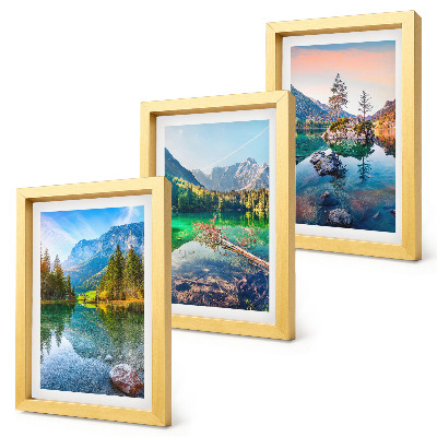 Stenska galerija slik Gorska jezera z vodo in okoliške naravne pokrajine