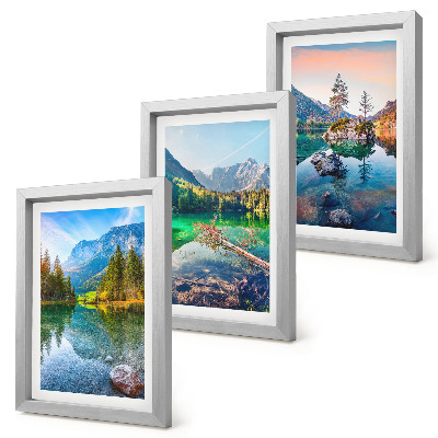 Stenska galerija slik Gorska jezera z vodo in okoliške naravne pokrajine