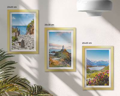 Stenska galerija slik Pogled na plažo svetilnika, gore in rože