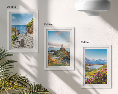 Stenska galerija slik Pogled na plažo svetilnika, gore in rože