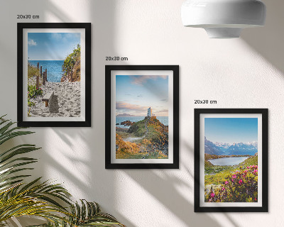 Stenska galerija slik Pogled na plažo svetilnika, gore in rože