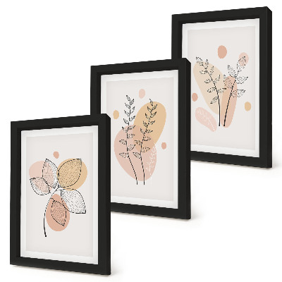 Komplet slik v okvirju Minimalistične risbe rastlin v pastelnih barvah