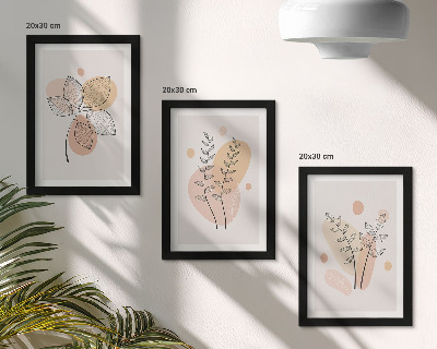 Komplet slik v okvirju Minimalistične risbe rastlin v pastelnih barvah