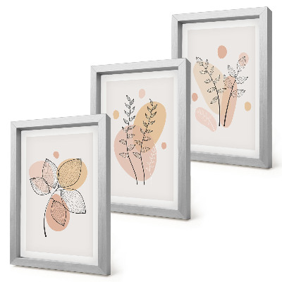 Komplet slik v okvirju Minimalistične risbe rastlin v pastelnih barvah