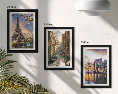 Stenska galerija slik Eifflov stolp, beneški kanali in ulice Amsterdama