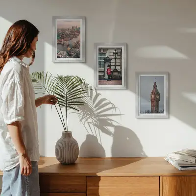 Stenska galerija slik pogled na London z mostom in uro Big Ben