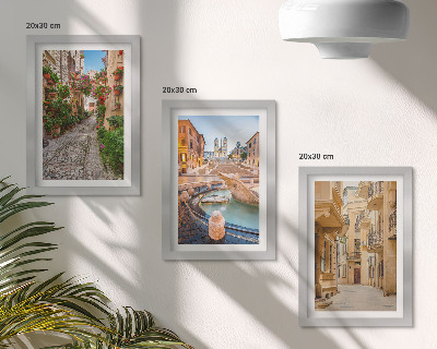 Stenska galerija slik Očarljive ulice in fontane v slikoviti arhitekturi
