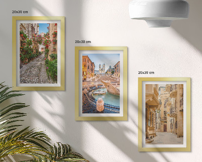 Stenska galerija slik Očarljive ulice in fontane v slikoviti arhitekturi